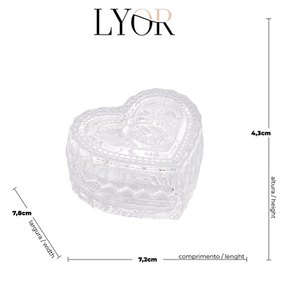 Potiche de Cristal Coração - Lyor