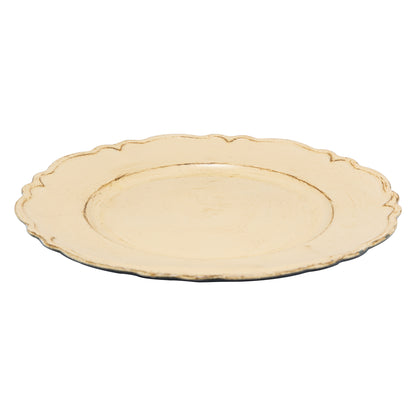 Conjunto 6 Sousplats Patinado de Plástico Moon Bege - Lyor