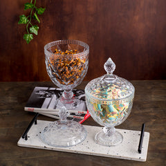 Potiche de Cristal com Pé Diamond - Lyor