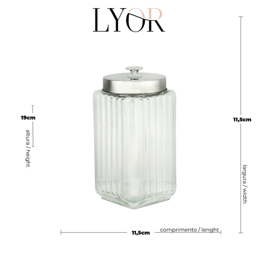 Pote de Vidro com Tampa de Metal Vegas - Lyor