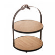 Suporte para Doces de 2 Andares de Bambu com Moldura - Lyor