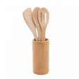 Conjunto 3 Utensílios e Suporte em Bambu - Lyor