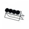 Conjunto 4 Potes de Vidro para Temperos e Suporte em Metal Preto - Lyor