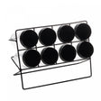 Conjunto 8 Potes de Vidro para Temperos e Suporte em Metal Preto - Lyor