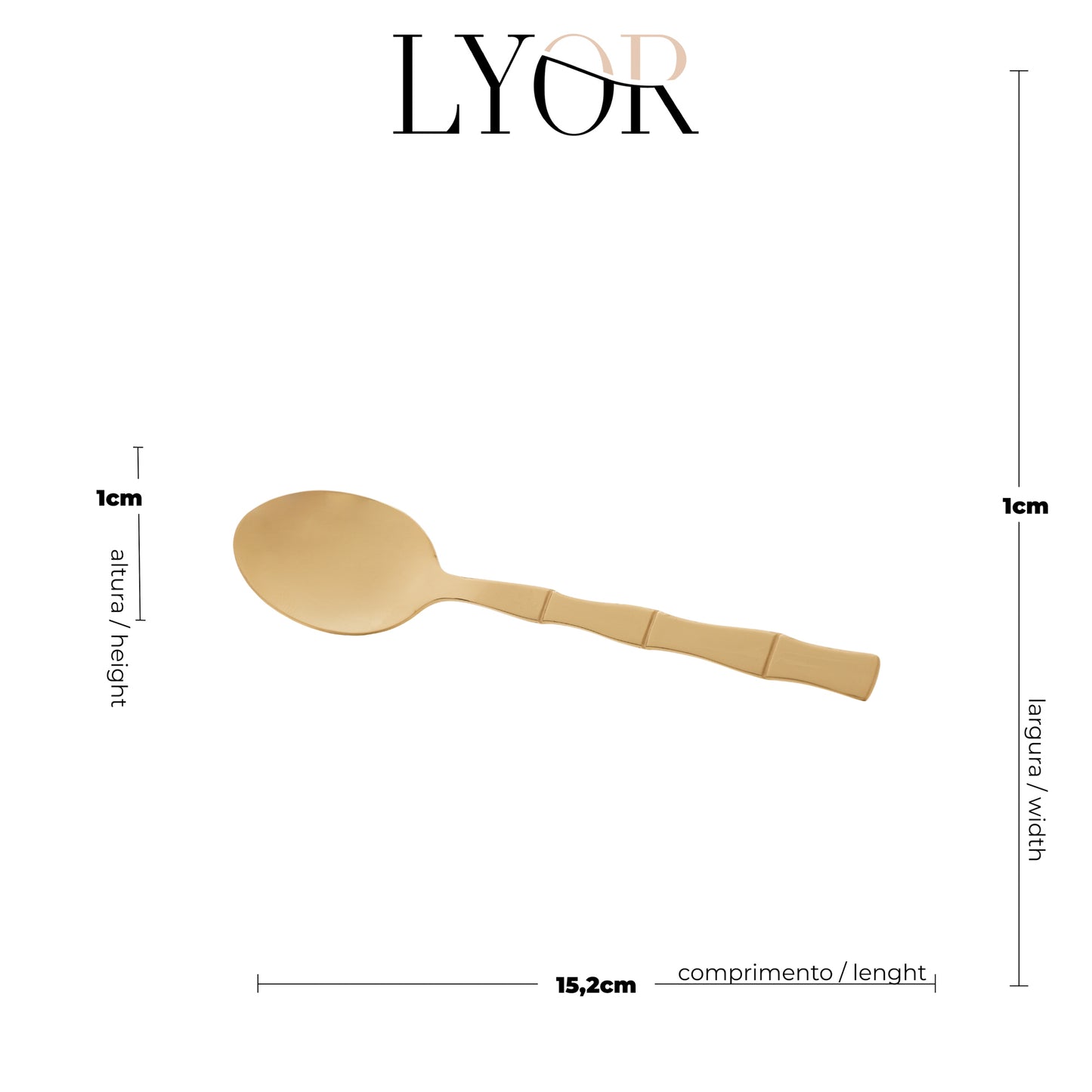 Conjunto 6 Colheres de Sobremesa de Aço Inox Bambu Elegant - Lyor
