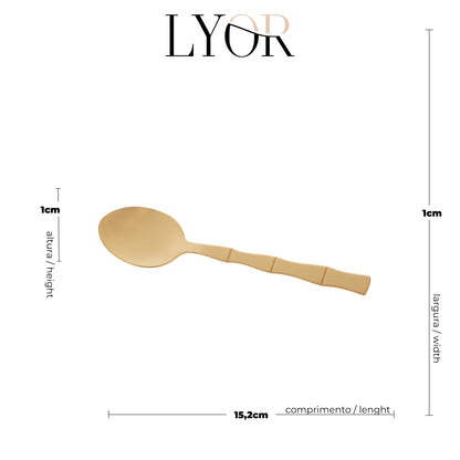 Conjunto 6 Colheres de Sobremesa de Aço Inox Bambu Elegant - Lyor