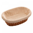 Cesta Oval de Rattan Plástico com Forro em Tecido  - Lyor