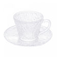 Xícara de Chá de Cristal Ecológico Martelado com Pires  Petra 180ml - Lyor