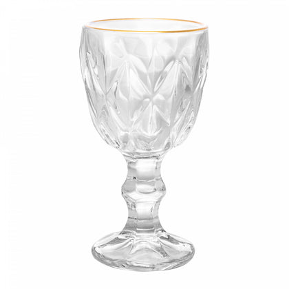 Taça de Licor de Vidro com Fio de Ouro Diamond - Lyor