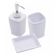 Conjunto 3 Peças para Banheiro de Cerâmica Antibes Branco - Lyor