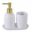 Conjunto 3 Peças para Banheiro de Cerâmica Londres Branco e Dourado -  Lyor