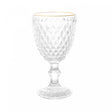 Taça de Água de Vidro Bico de Abacaxi com Fio de Ouro 325ml - Lyor