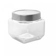 Pote de Vidro com Tampa de Metal e Acrílico Gastro Prateada 950ml Lyor