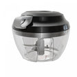 Mini Processador de Alimentos Manual de Plástico 3 Lâminas Premium Preto e Cinza 13,5cm x9,5cm Lyor