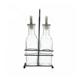 Conjunto Galheteiro de Vidro com Suporte de Metal Preto 200ml Lyor