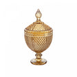 Potiche de Cristal com Pé Perseu Âmbar Metalizado 15cm x 28cm - Lyor