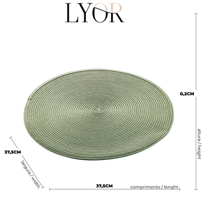 Lugar Americano de Polipropileno Fresno Espiral Verde 38cm  Lyor