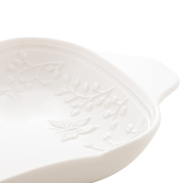 Petisqueira de Porcelana New Bone com 3 Divisórias Butterfly Flower 34cm x 14,5cm x 3,5cm  Lyor
