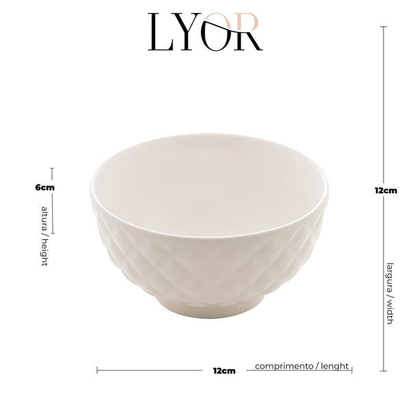 Bowl de Porcelana Diamond Branco 380ml - Lyor