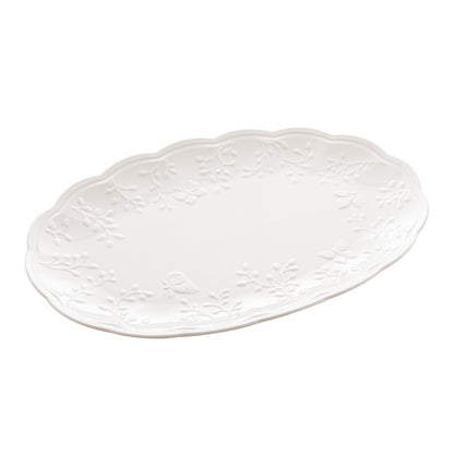 Travessa de Porcelana New Bone Butterfly Flower 36,5cm x 24cm x 3cm Lyor