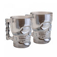 Conjunto 2 Canecas de Chopp e Cerveja de Vidro Caveira Rock Style Cinza 510ml - Lyor