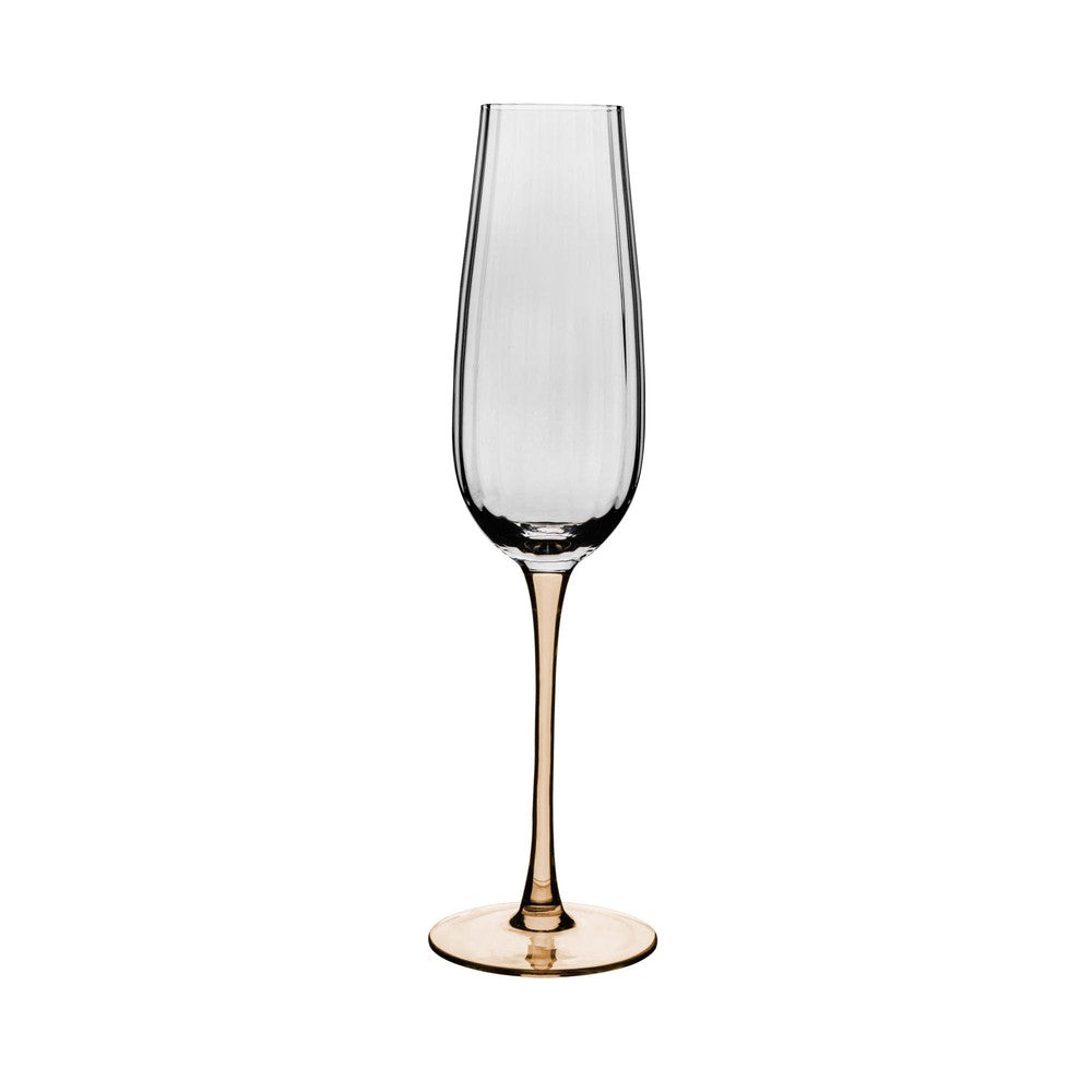 Taça de Champagne De Vidro Com Haste Âmbar Classic 230Ml - Wolff