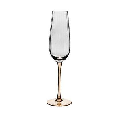 Taça de Champagne De Vidro Com Haste Âmbar Classic 230Ml - Wolff