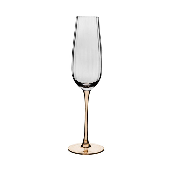 Taça de Champagne De Vidro Com Haste Âmbar Classic 230Ml - Wolff