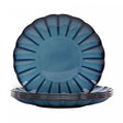 Conjunto 4 Pratos Rasos de Cerâmica Scallop Azul 27cm - Wolff