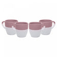 Conjunto 4 Canecas Ombré 210Ml Rosa Cerâmica - Wolff