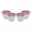 Conjunto 4 Canecas Ombré 85Ml Rosa Cerâmica - Wolff