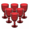 Conjunto 6 Taças de Água Brand 320ml Vermelho Vidro - Wolff