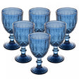 Conjunto 6 Taças de Água Greek 320ml Azul Vidro - Wolff