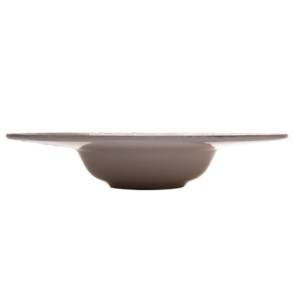 Conjunto 6 Pratos para Risoto Magnólia 28cm Bege Cerâmica AM - Wolff