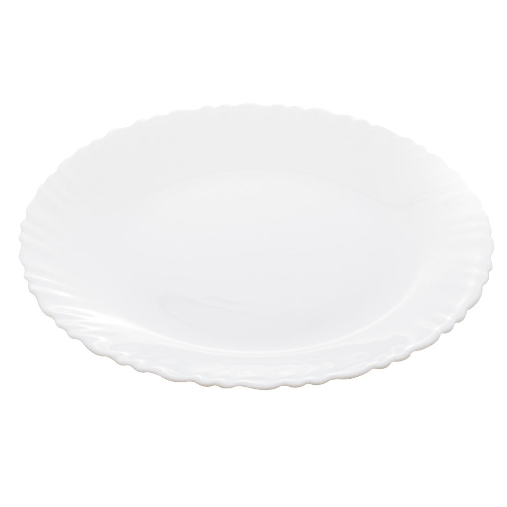 Conjunto 6 Pratos Rasos Feston Luminarc Ø27cm Branco Vidro Opalino AM - Rojemac Profissional
