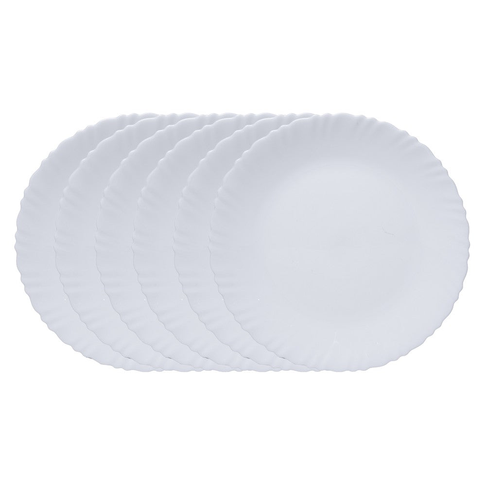 Conjunto 6 Pratos para Sobremesa Feston Luminarc Ø19cm Branco Vidro Opalino AM Rojemac Profissional
