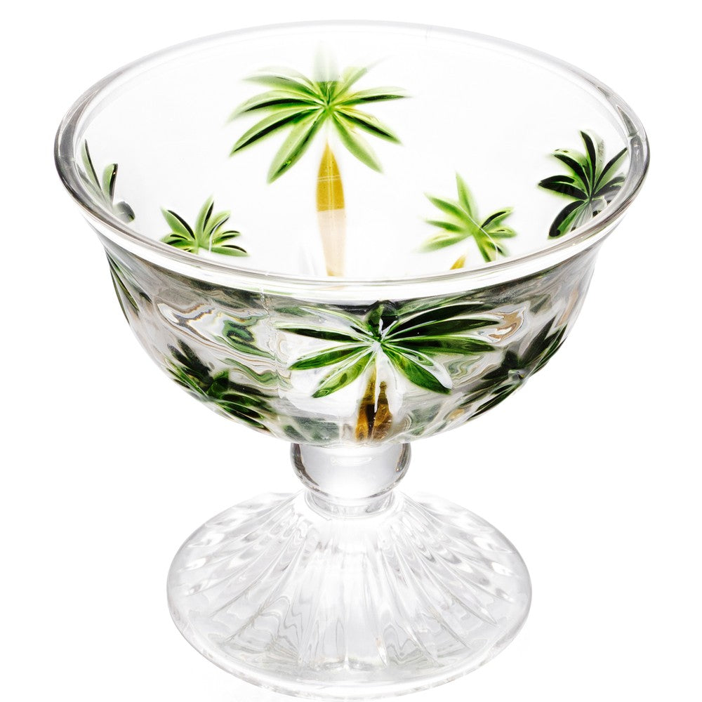 Jogo 6 Taças para Sobremesa Palm Tree Handpaint 185ml Cristal - Wolff