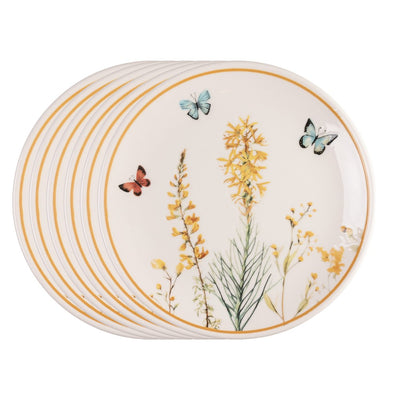 Jogo 6 Pratos Rasos Herbelle 26cm Branco Cerâmica - Wolff