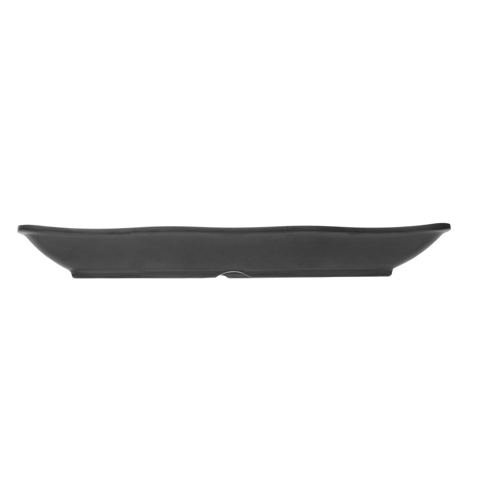 Jogo 12 Pratos com Molheira 50ml 19cm x 11cm x 2,5cm Preto Melamina - Rojemac Profissional