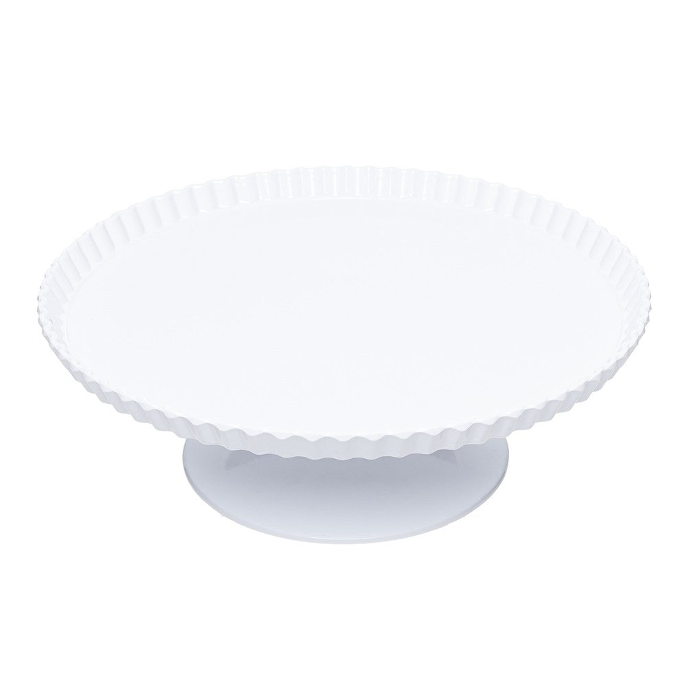 Jogo 6 Pratos para Bolo com Pé Ø30cm x 10cm Branco Melamina - Rojemac Profissional