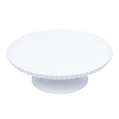 Jogo 6 Pratos para Bolo com Pé Ø30cm x 10cm Branco Melamina - Rojemac Profissional