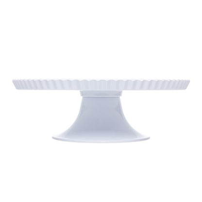 Jogo 6 Pratos para Bolo com Pé Ø30cm x 10cm Branco Melamina - Rojemac Profissional