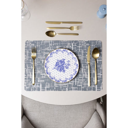 Jogo 6 Pratos para Sobremesa Duchesse Blue com Fio de Ouro 19cm Branco Cerâmica - Wolff