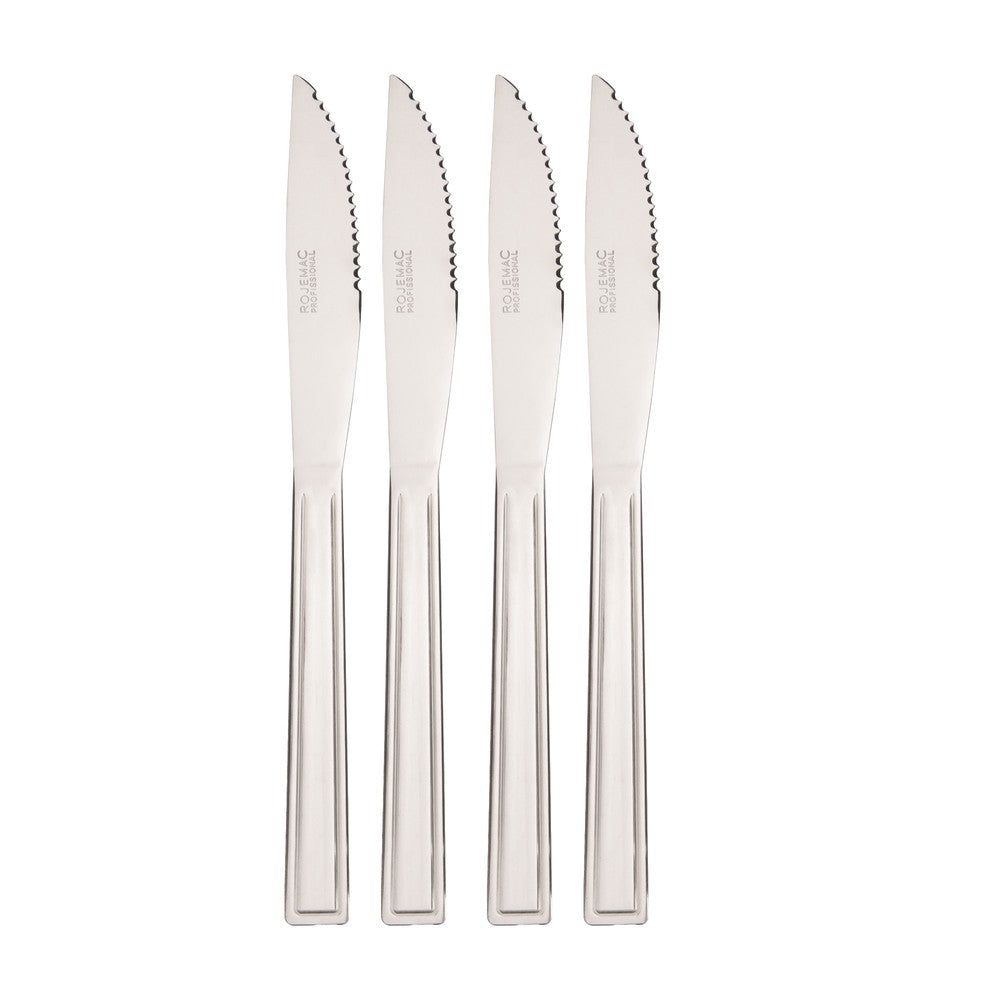 Jogo 4 Facas para Churrasco Logan 20,5cm Aço Inox - Rojemac Profissional