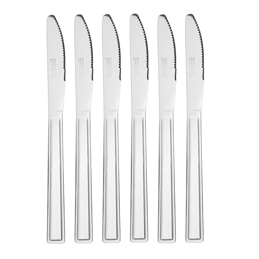 Jogo 6 Facas para Sobremesa Logan 18,5cm Aço Inox - Rojemac Profissional