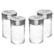 Jogo 4 Portas Condimento com Tampa Vidro 95ml Aço Inox - Rojemac Profissional