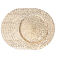 Jogo 6 Sousplats Martelado 33cm Dourado Plástico - Wolff