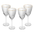 Conjunto 4 Taças de Vinho De Vidro Com Borda Dourada Lines 400ml AM - Wolff