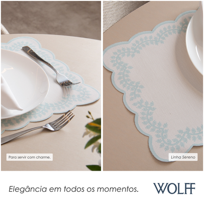 Lugar Americano Sereno 45cm x 30cm Azul PVC - Wolff