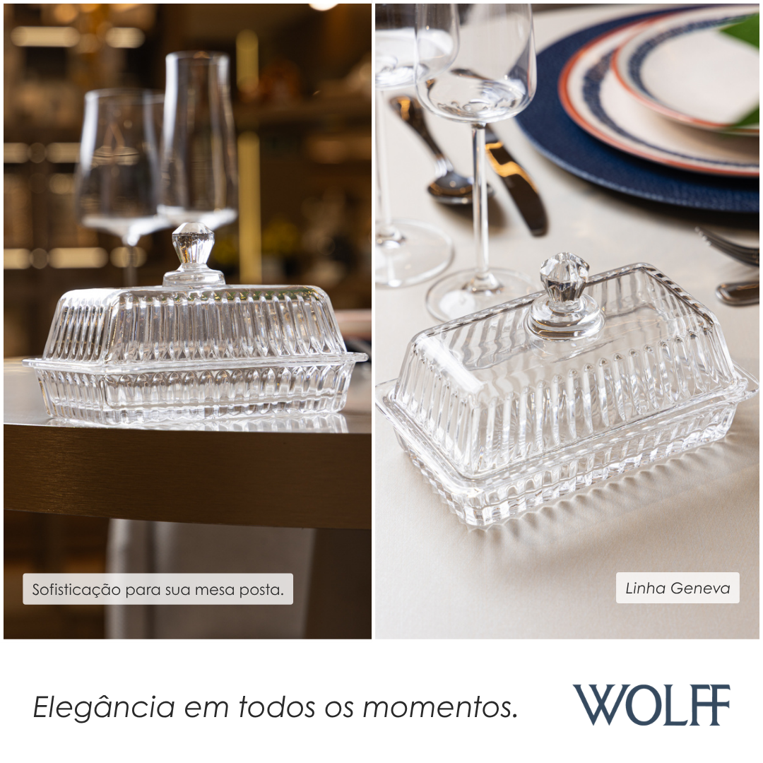 Manteigueira Geneva 17cm x 10cm x 11cm Cristal - Wolff